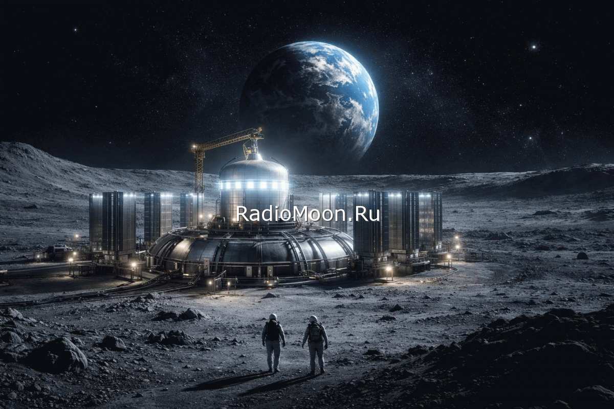 Изображение гипотетической лунной электростанции